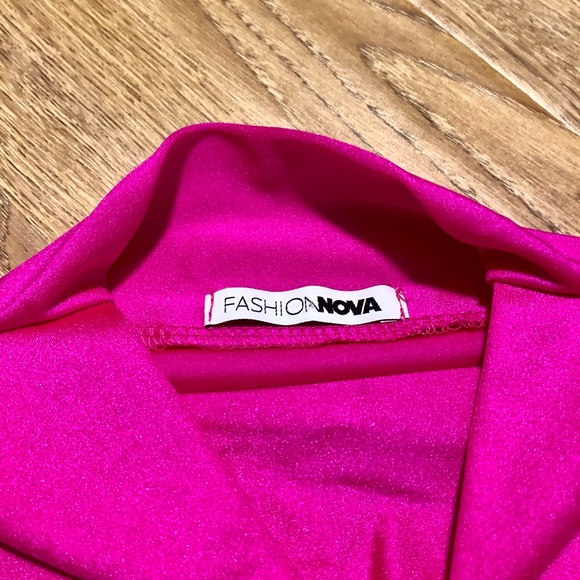 High Neck Neon Bodycon Dress - Picture 3 of 4